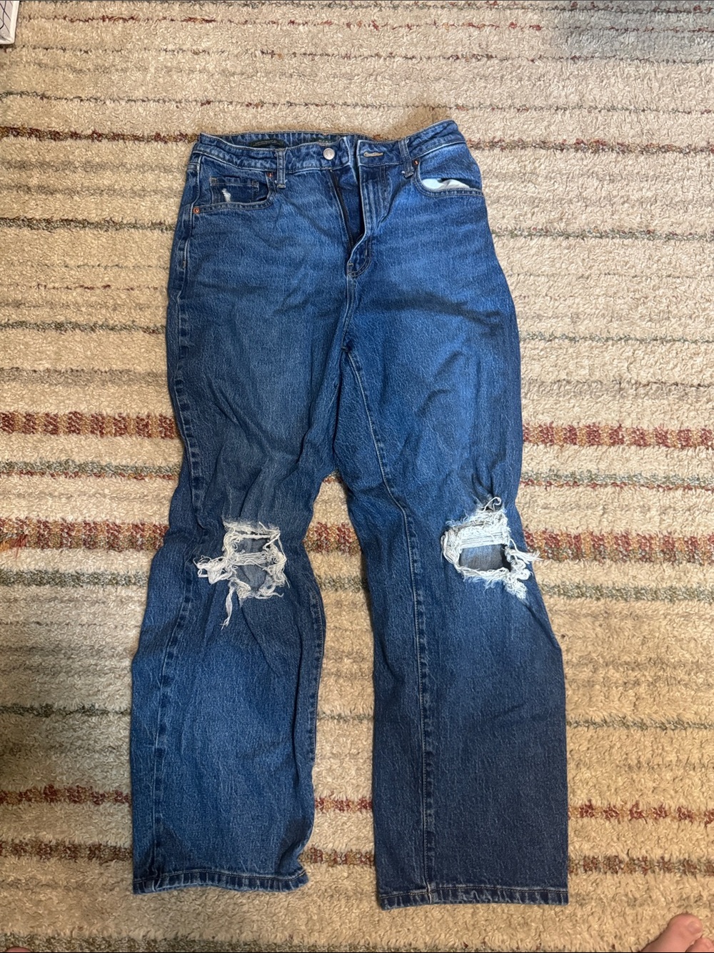 Classic Distressed High-Rise Women’s Jeans - Blue